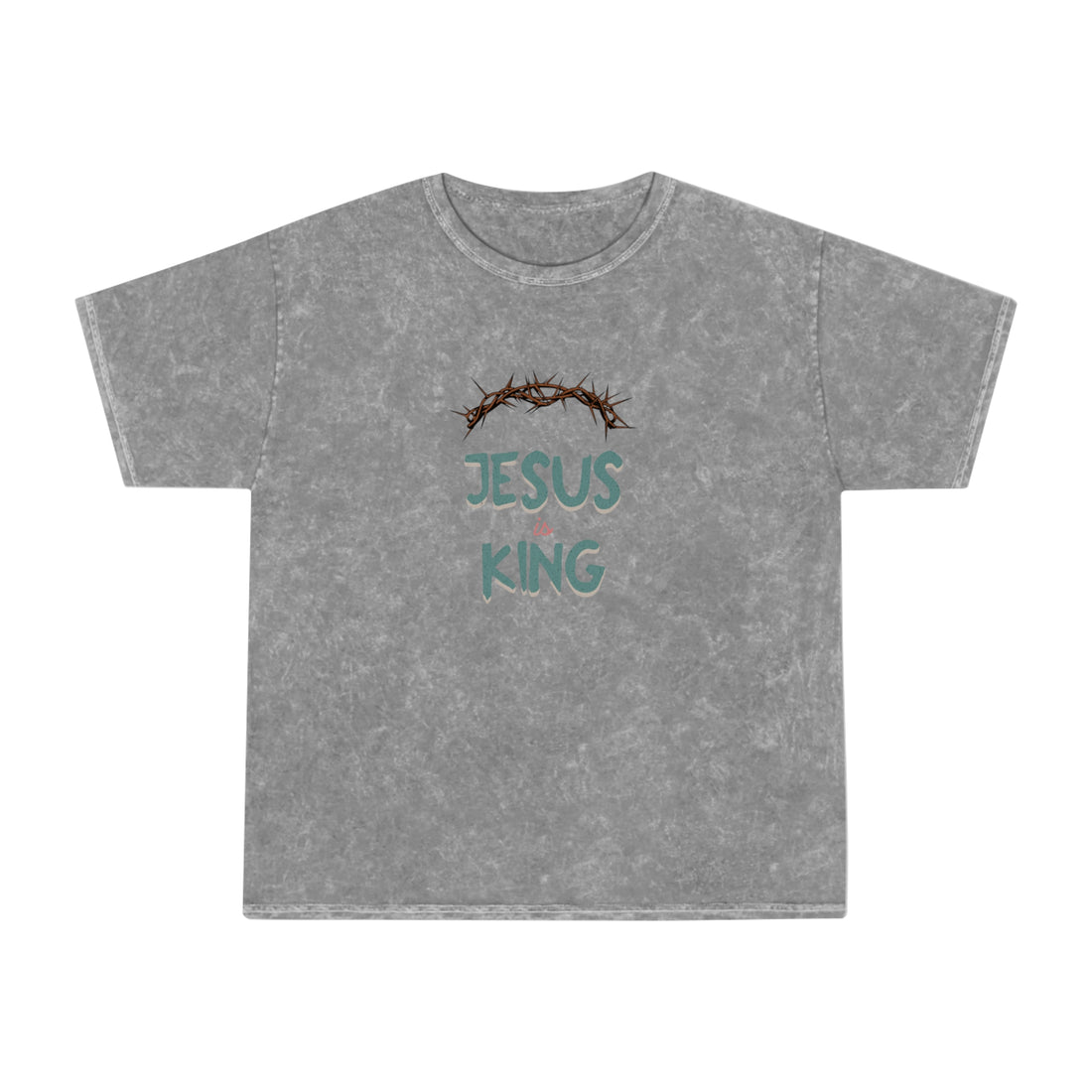 Jesus Is King- Crown of Thorns Unisex Mineral Wash T-Shirt