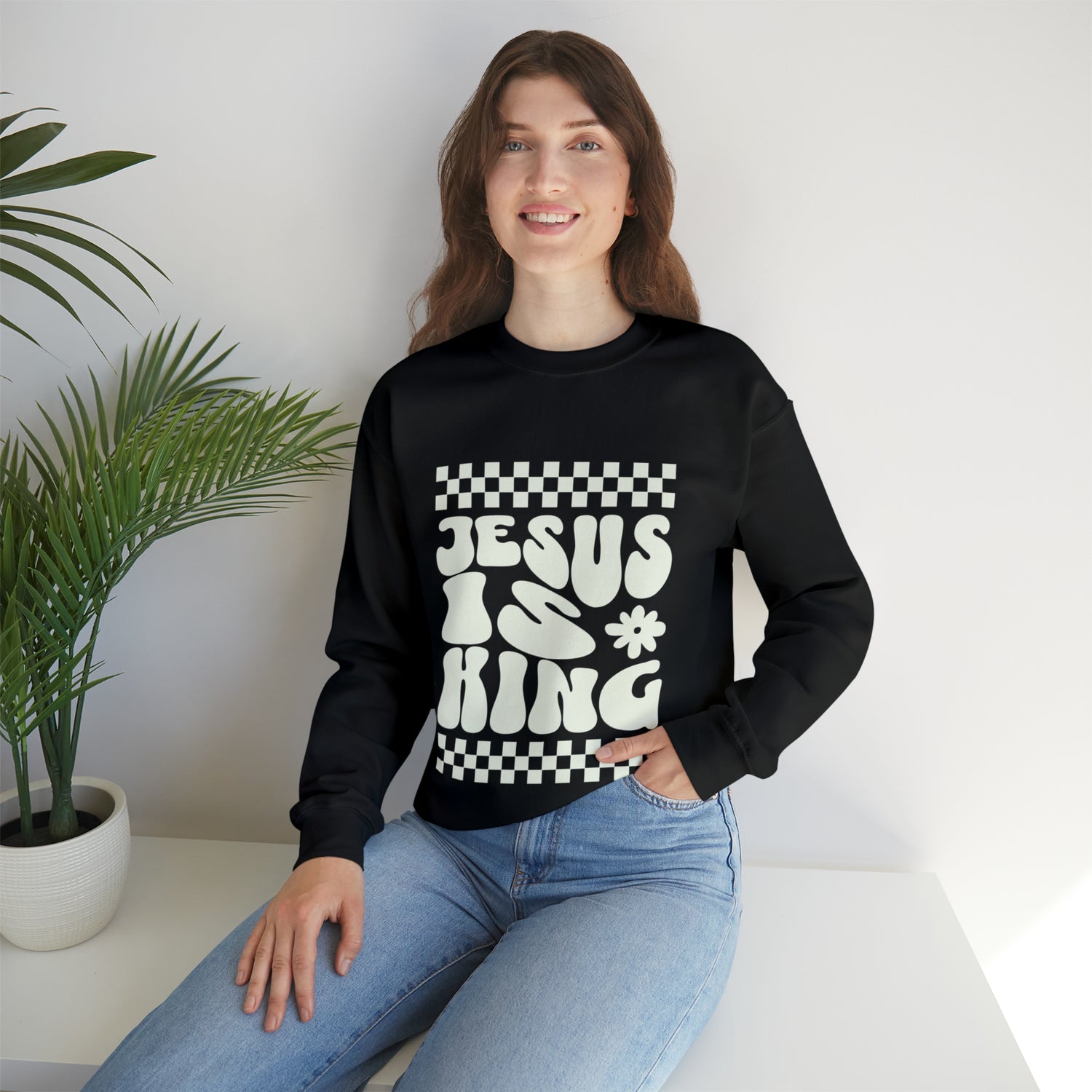 Jesus Is King- Peace Unisex Crewneck Sweatshirt